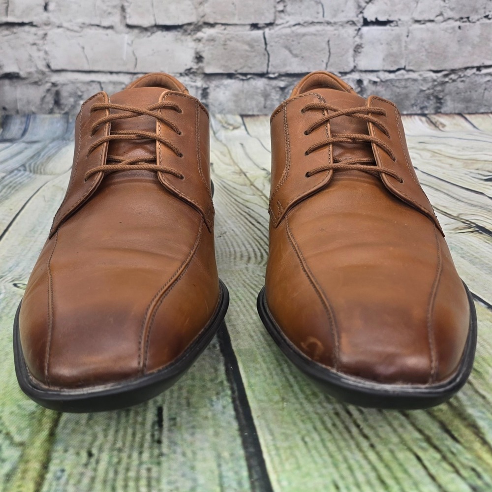 Clarks Bensley‎ Run Oxford Men's Size 12 M Brown Leather Dress Shoes Comfort - Picture 4 of 10
